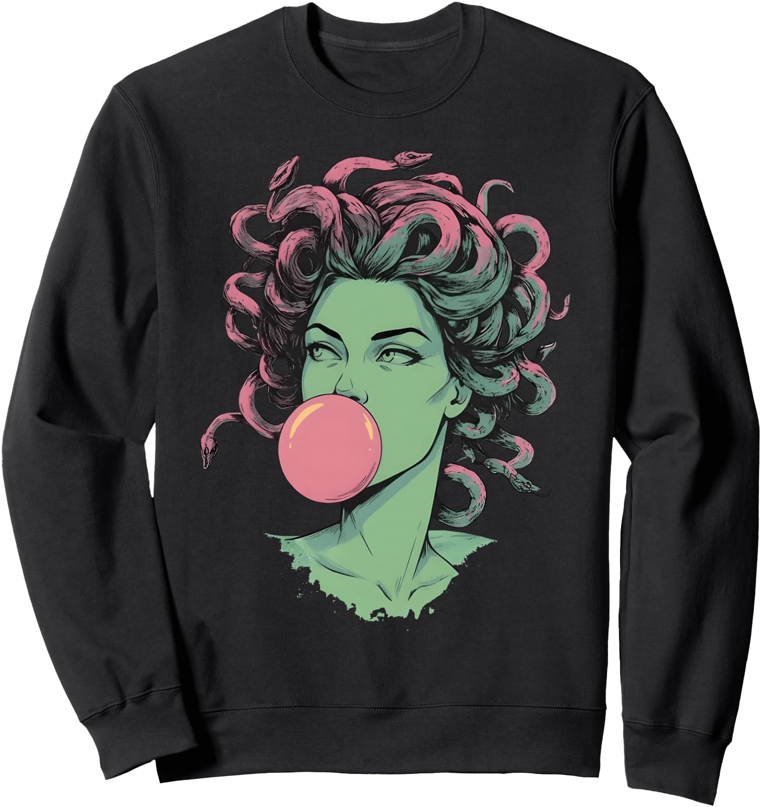 Medusa Bubblegum Mythological Snake Hair Goddess Feminist Sweatshirt