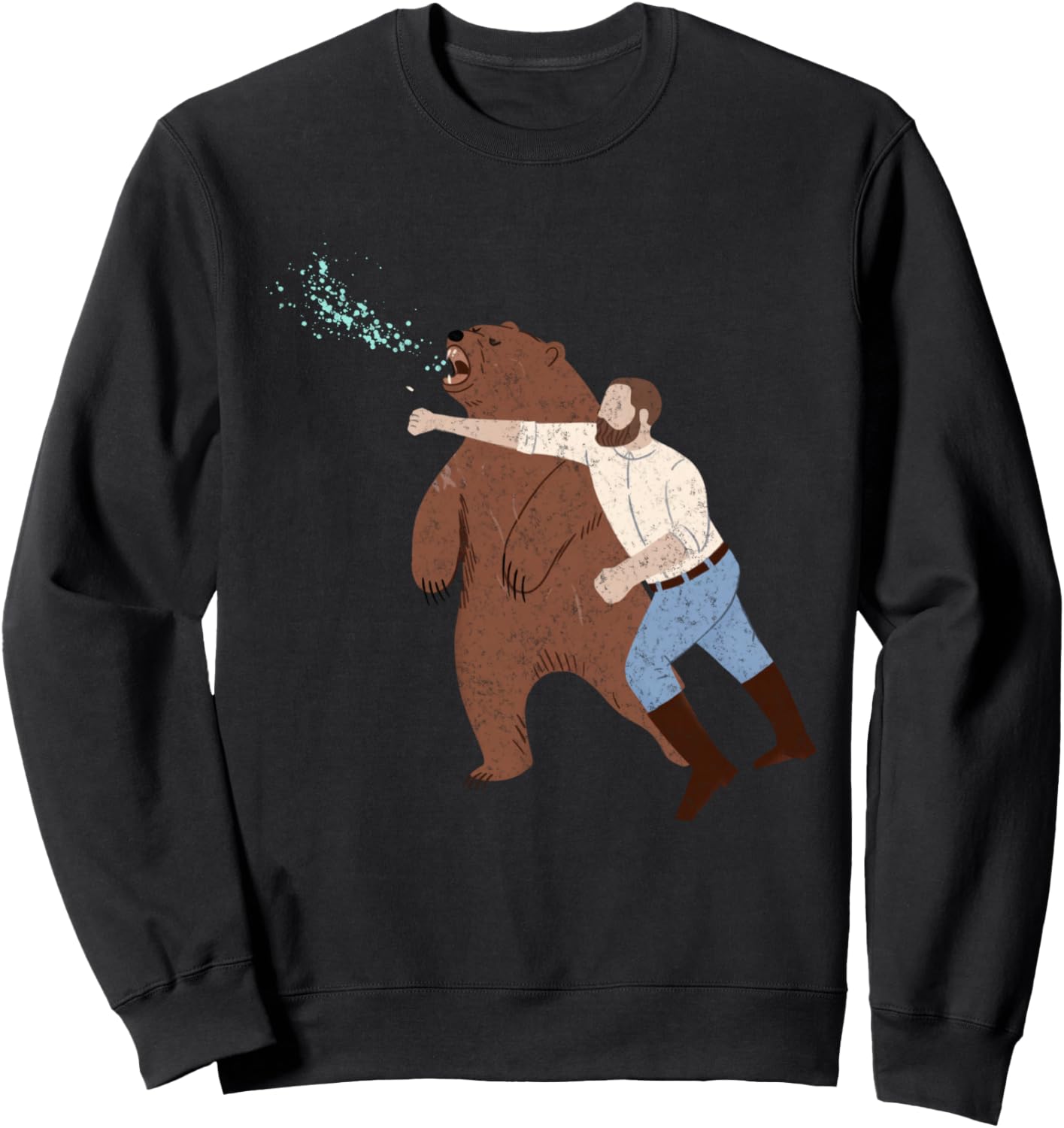 Funny Man Punching Bear Vintage Sweatshirt