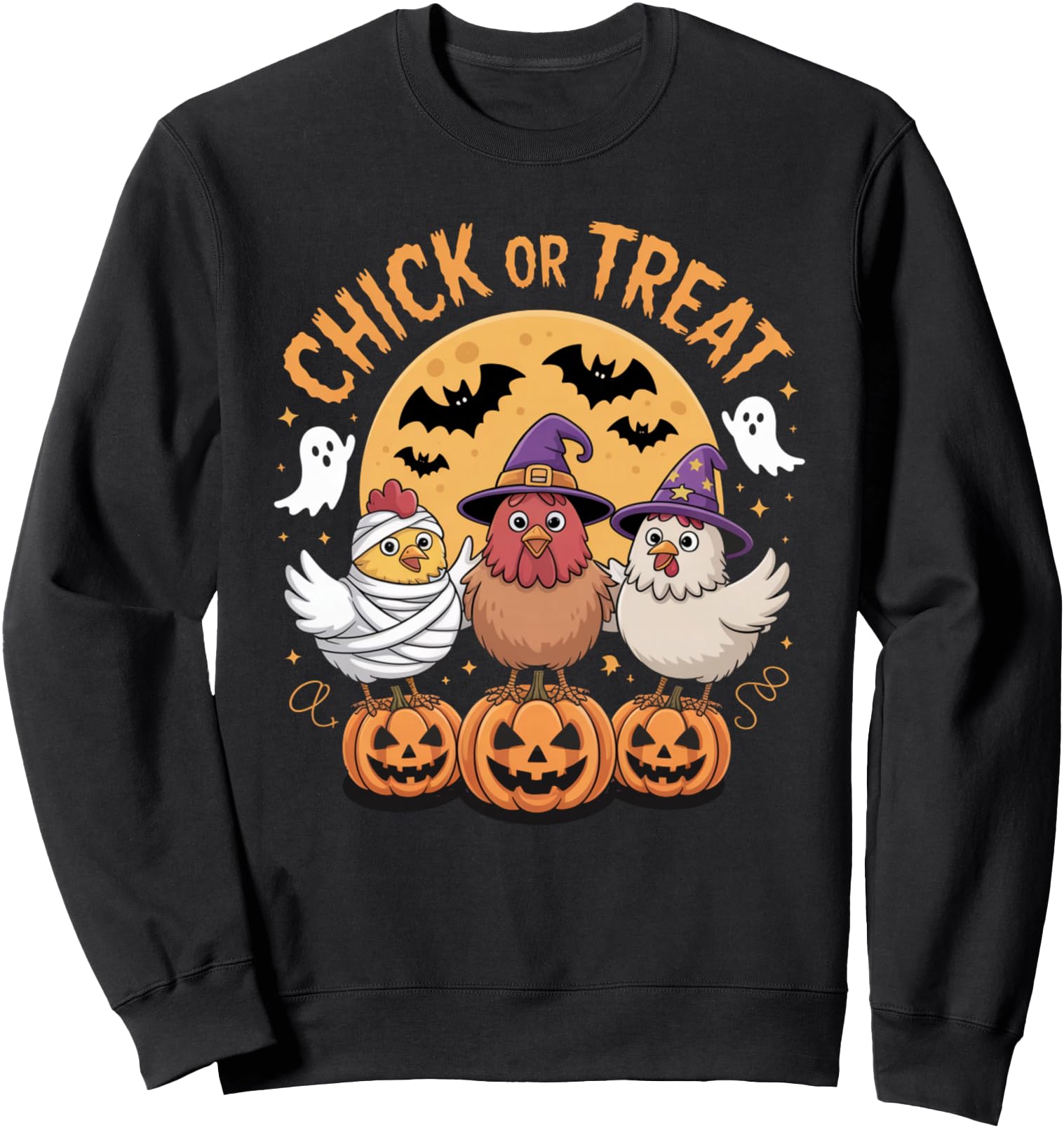 Cute Chicken Chick or Treat Halloween Costume Party Design Sweatshirt