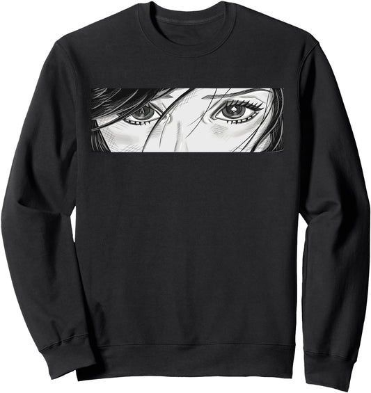 Alt Aesthetic Manga Anime Girl Eyes Japanese Emo Sweatshirt