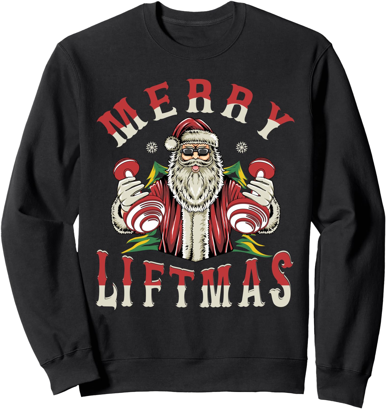 Merry Liftmas Santa Gym Workout Funny Christmas Fitness Sweatshirt