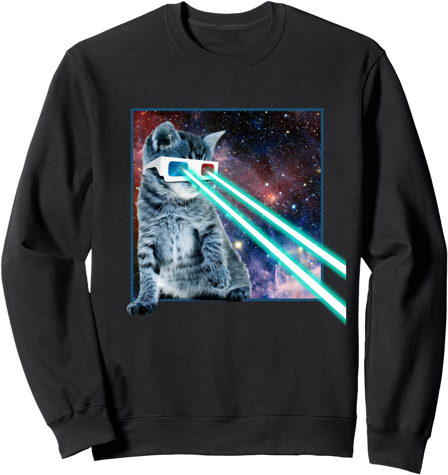Laser Eyes Space Cat Funny Kitty 3D glasses T-Shirt Gift Sweatshirt