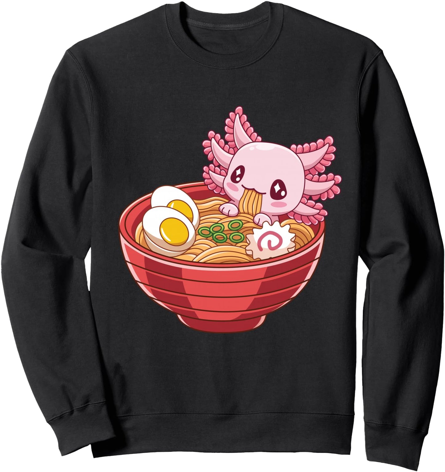 Kawaii Axolotl Eating Ramen Japanese Anime Food Lover Sweatshirt