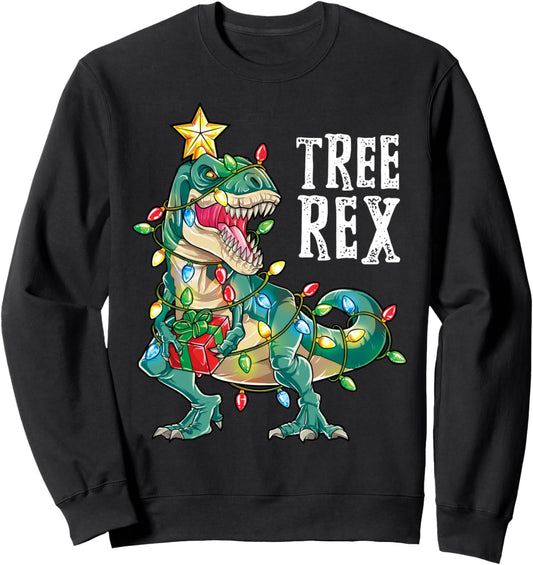 Christmas Dinosaur Tree Rex Pajamas Men Boys Kids Xmas Gifts Sweatshirt