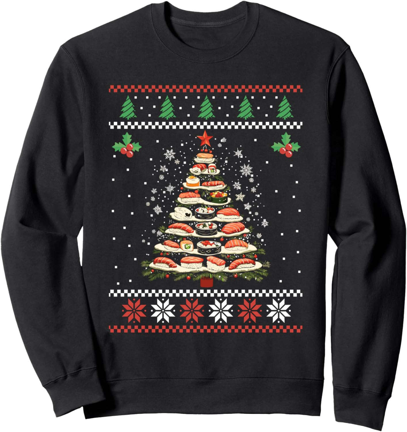 Sushi Christmas Tree Japanese Ugly Christmas Sweater Xmas Sweatshirt