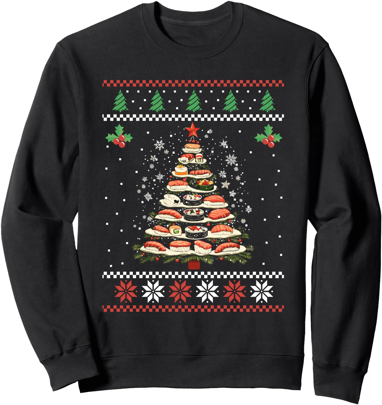Sushi Christmas Tree Japanese Ugly Christmas Sweater Xmas Sweatshirt