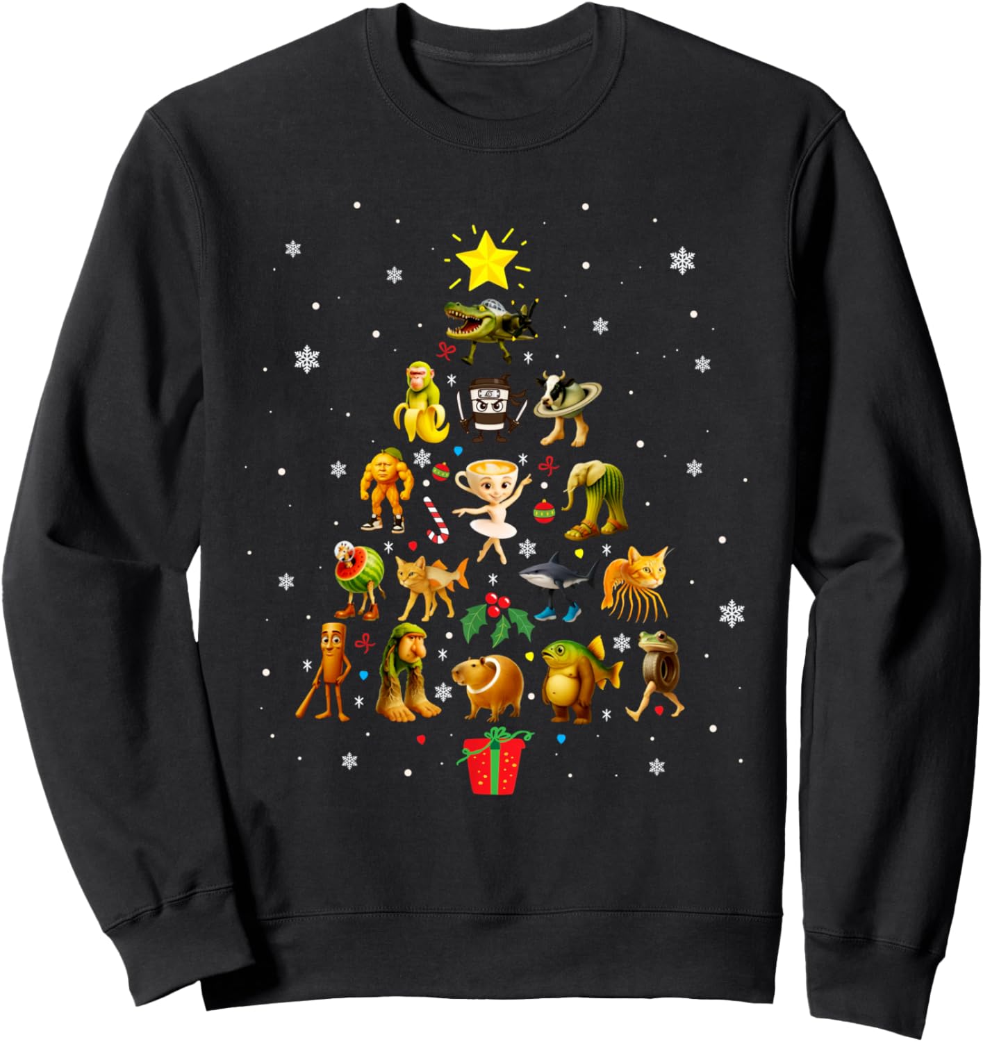 Italian Brainrot Meme Christmas Tree Brain Rot Xmas Holiday Sweatshirt