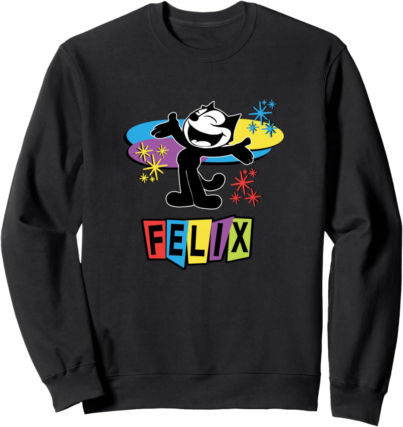 Felix Cat Comics Retro Futurist TV in Joyful Happy Design Sweatshirt