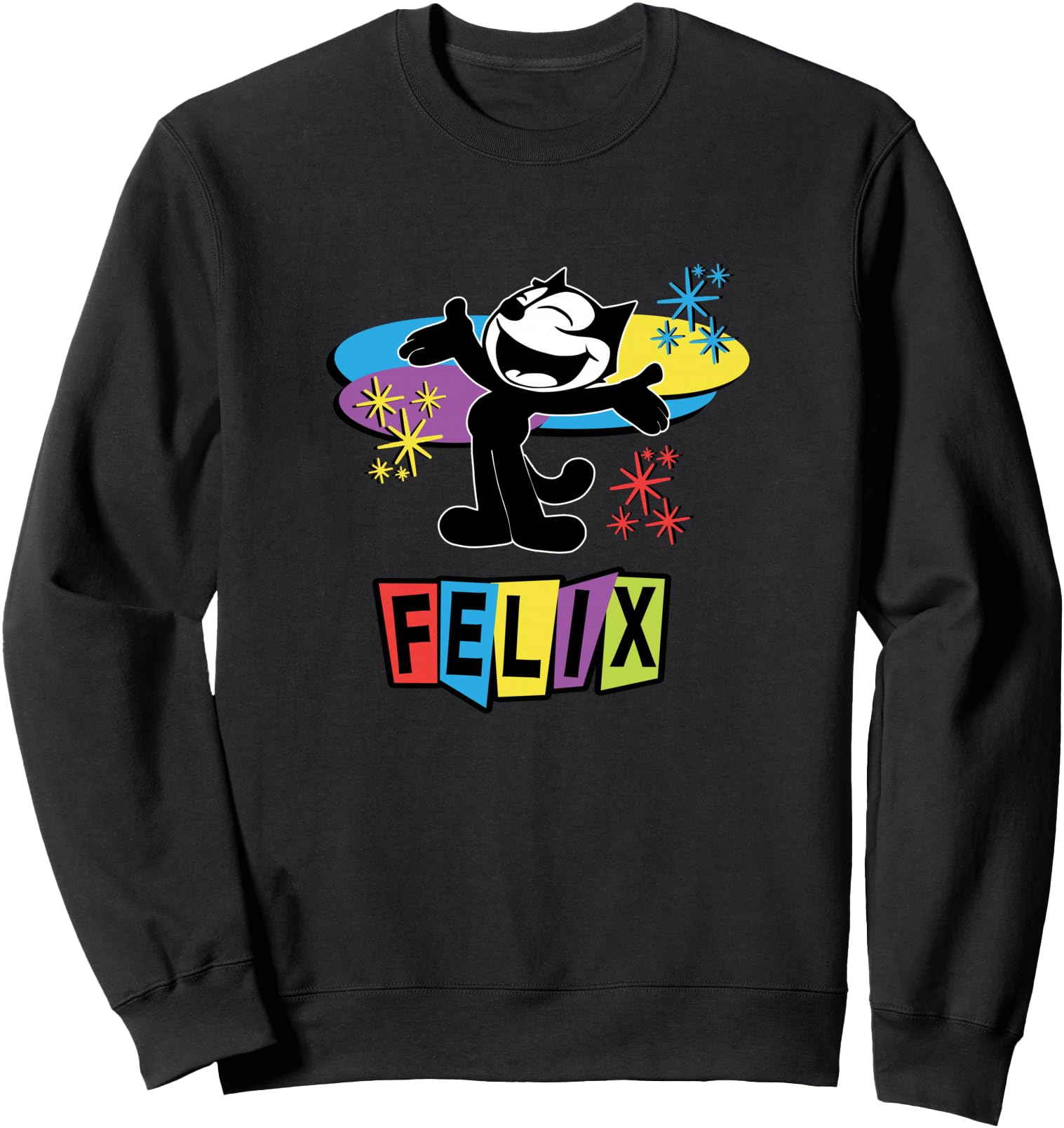 Felix Cat Comics Retro Futurist TV in Joyful Happy Design Sweatshirt