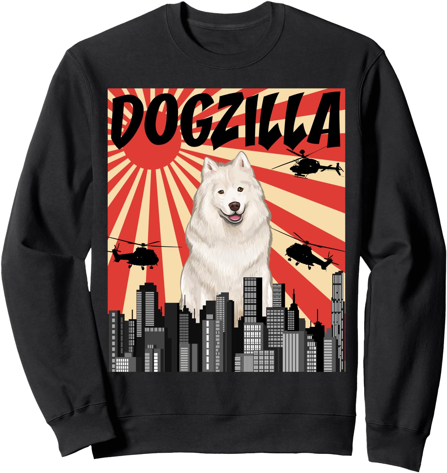 Funny Retro Japanese Dogzilla Samoyed Sweatshirt
