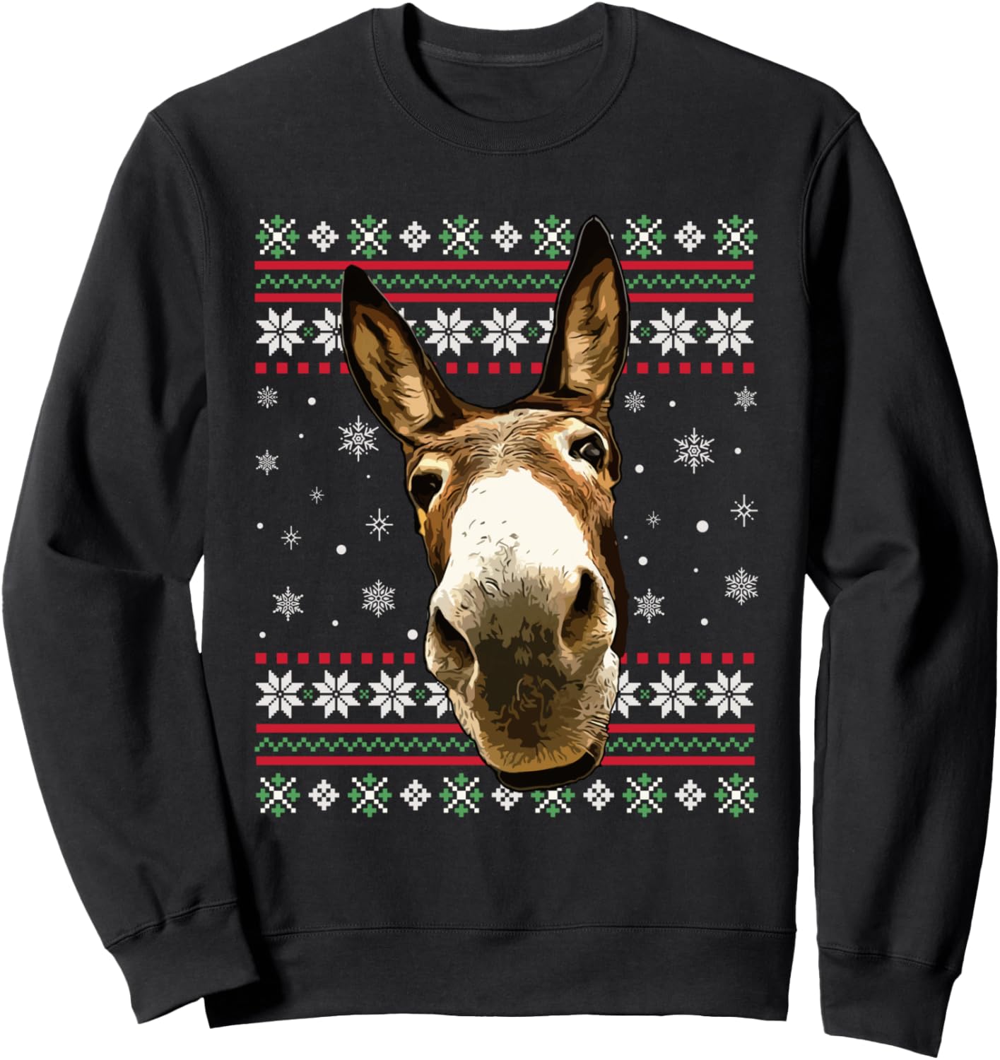 Christmas Donkey Vintage Retro Farm Animal Funny Ugly Xmas Sweatshirt