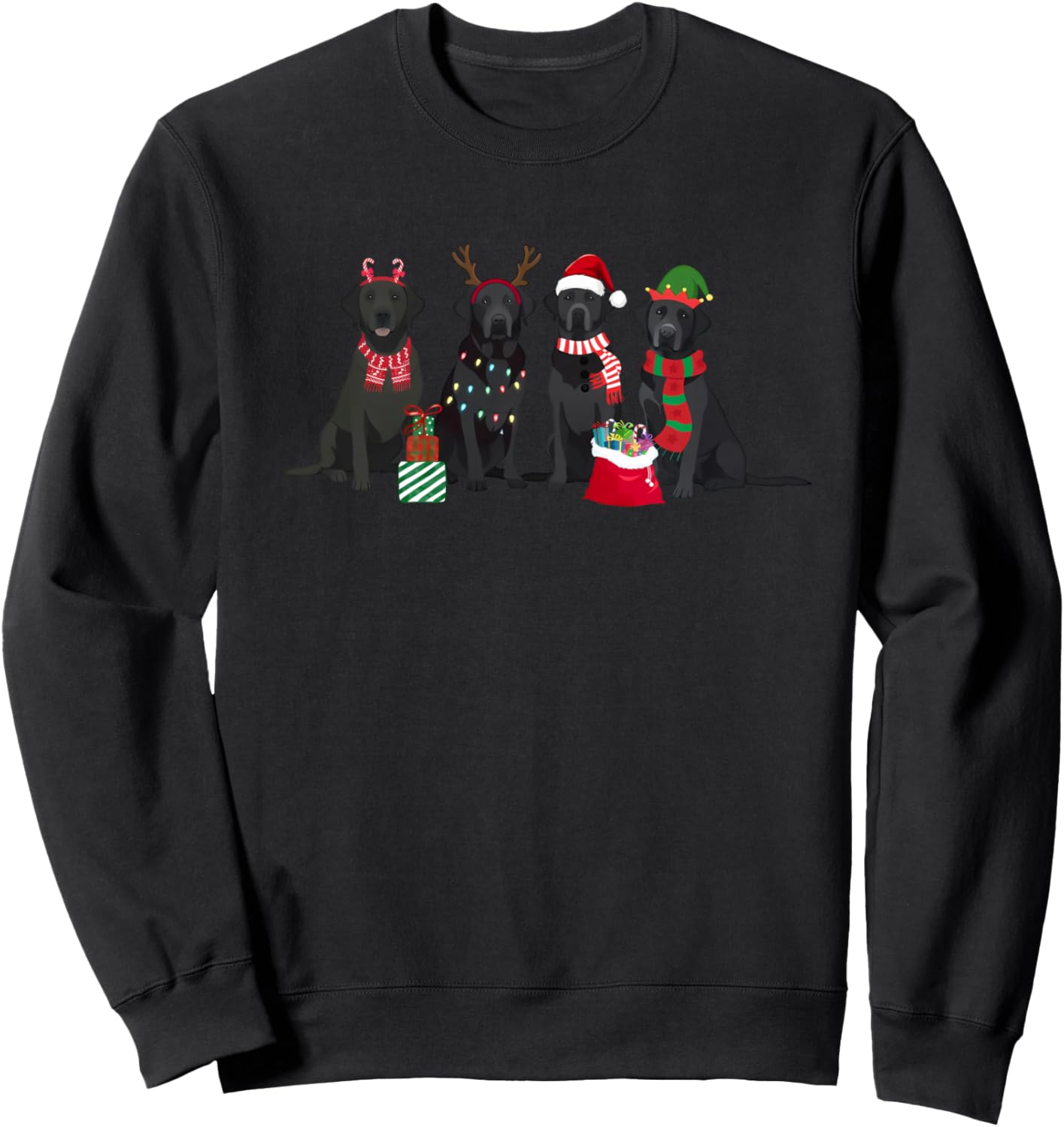 christmas black labrador dog Sweatshirt