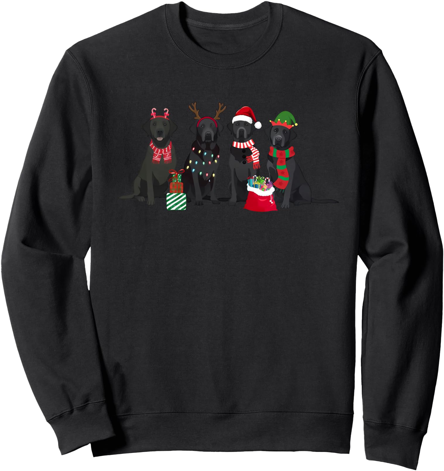 christmas black labrador dog Sweatshirt