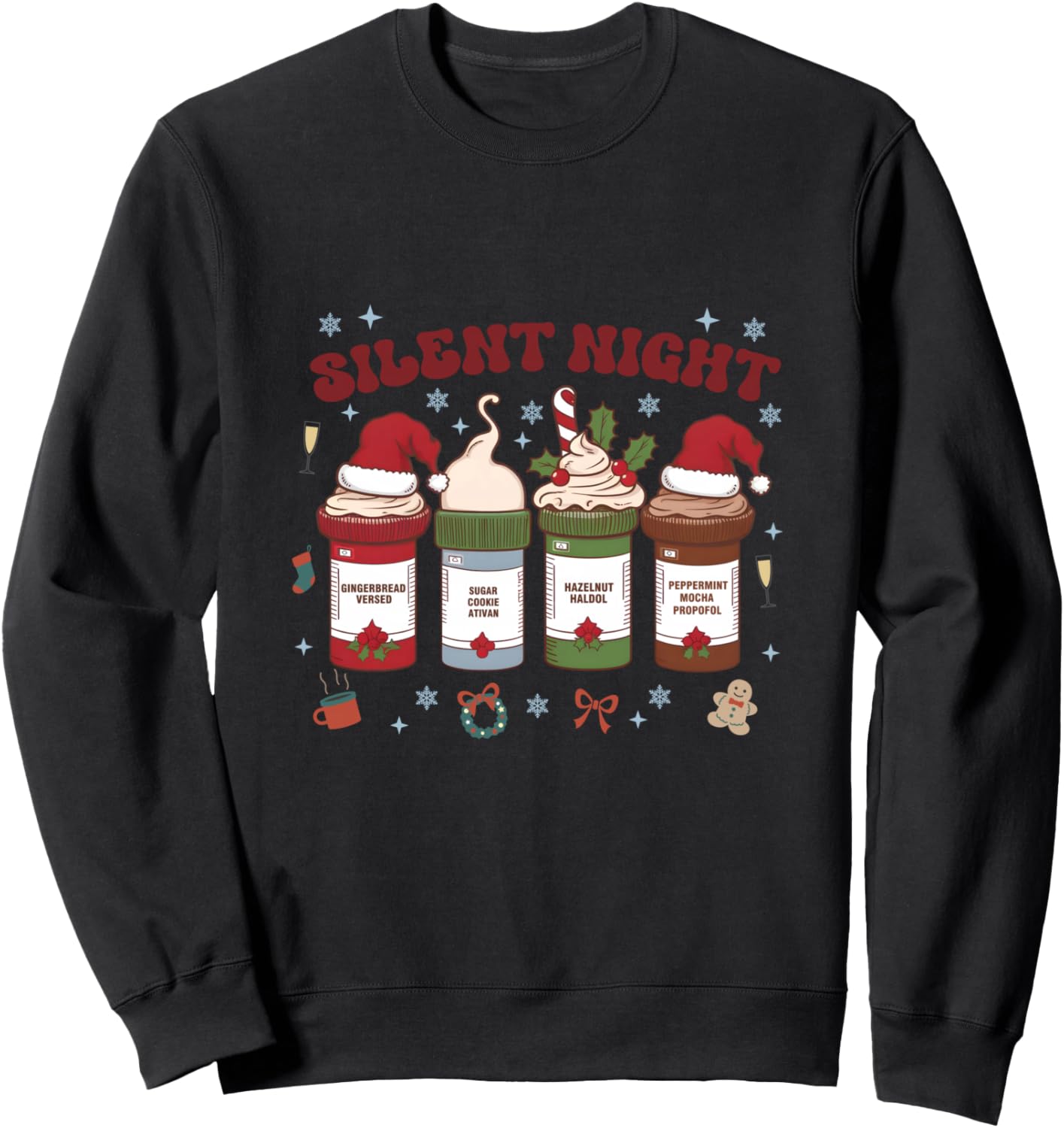 Silent Night Medical Christmas, Funny Healthcare Holiday Hum Sweatshirt