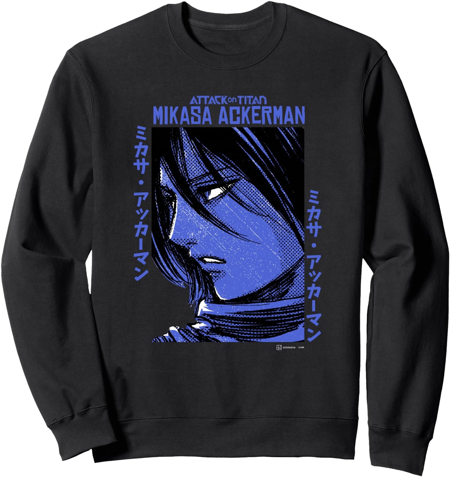 Attack on Titan Mikasa Ackerman Japanese Manga Face Portrait Sweatshirt