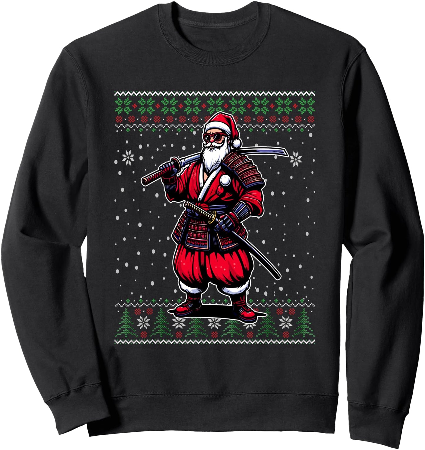 Christmas Santa Samurai Warrior Ugly Christmas Sweater Sweatshirt
