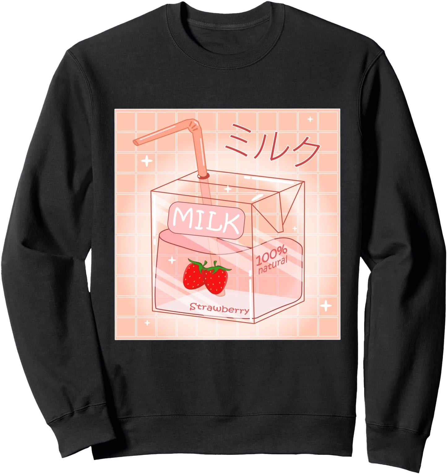 Vintage Strawberry Milk 90s Japanese Aesthetic Sweatshirt