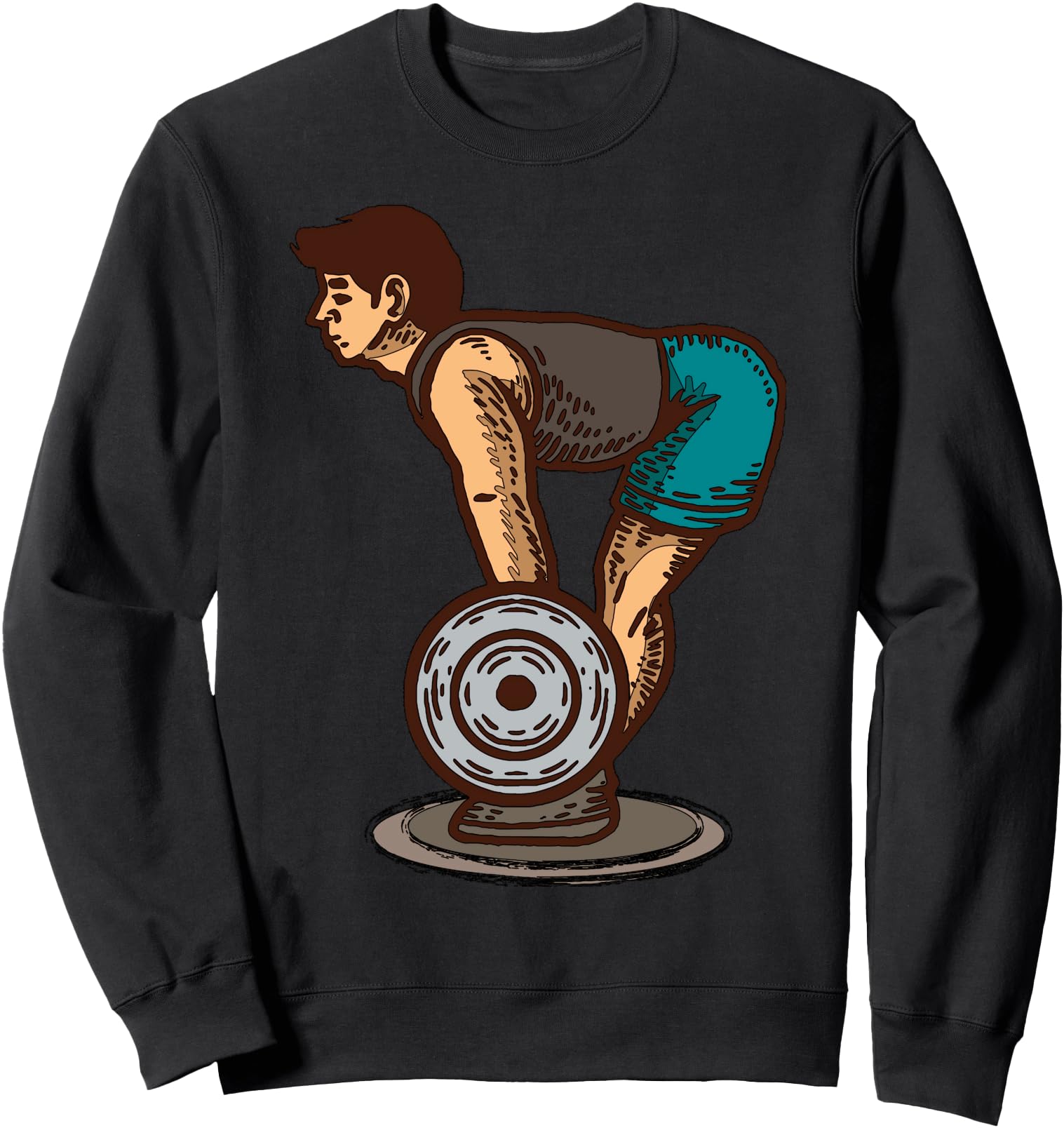 Cartoon Weightlifting Character Fitness Strength Hero Sweatshirt