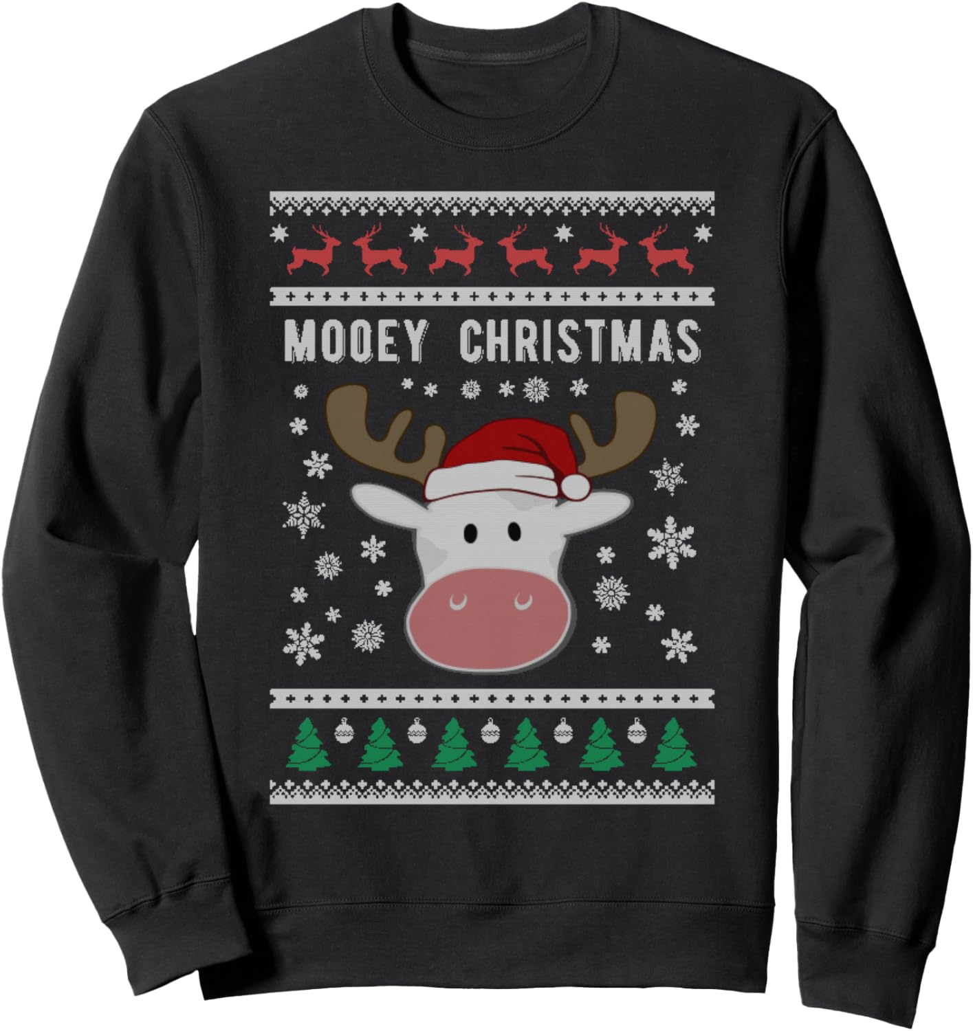 Cow Mooey Xmas Ugly Christmas Sweatshirt