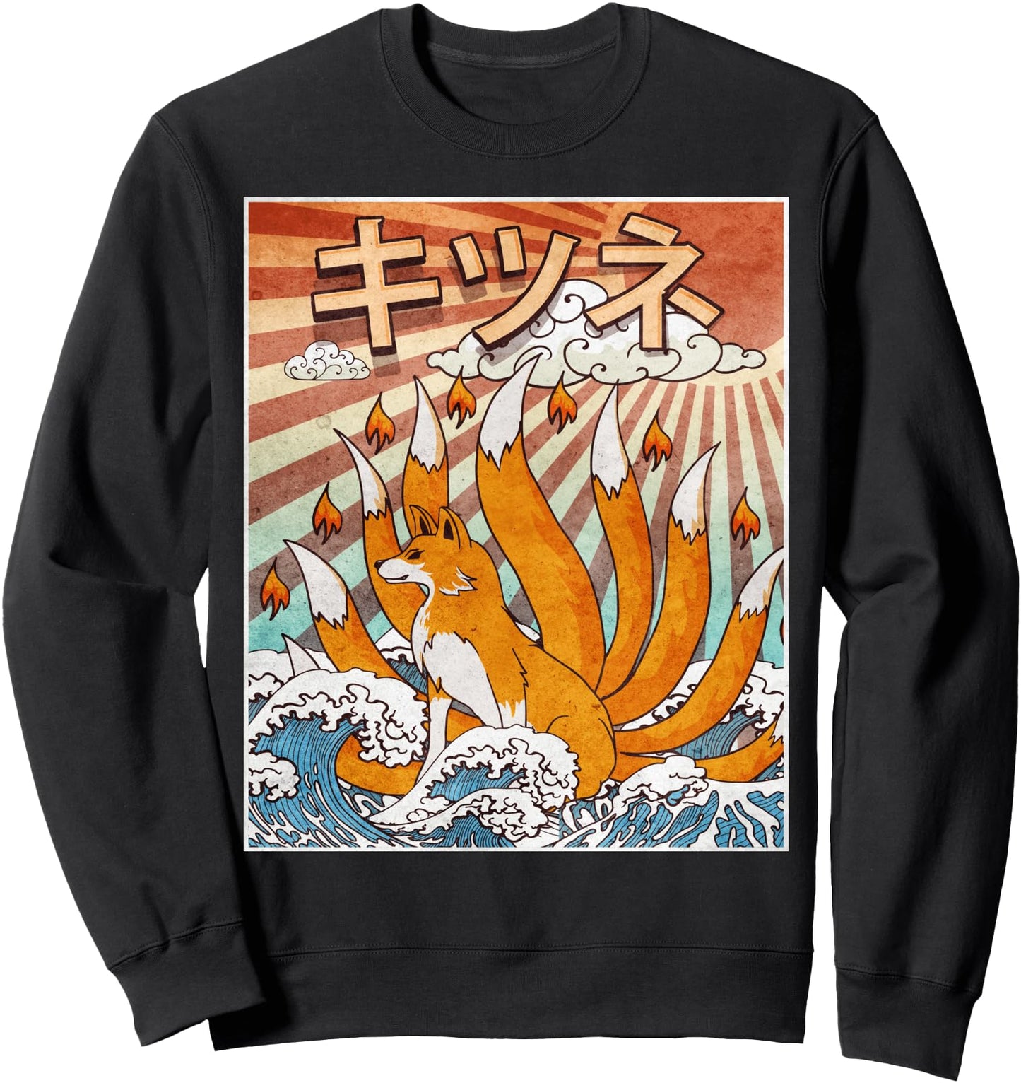Kaiju Kitsune Nine Tailed Fox Japanese Monster Sweatshirt