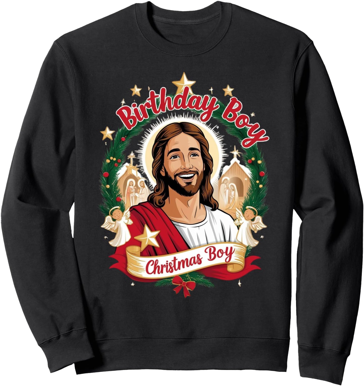Jesus Birthday Boy Christmas Xmas Holiday Funny Ugly Sweater Sweatshirt