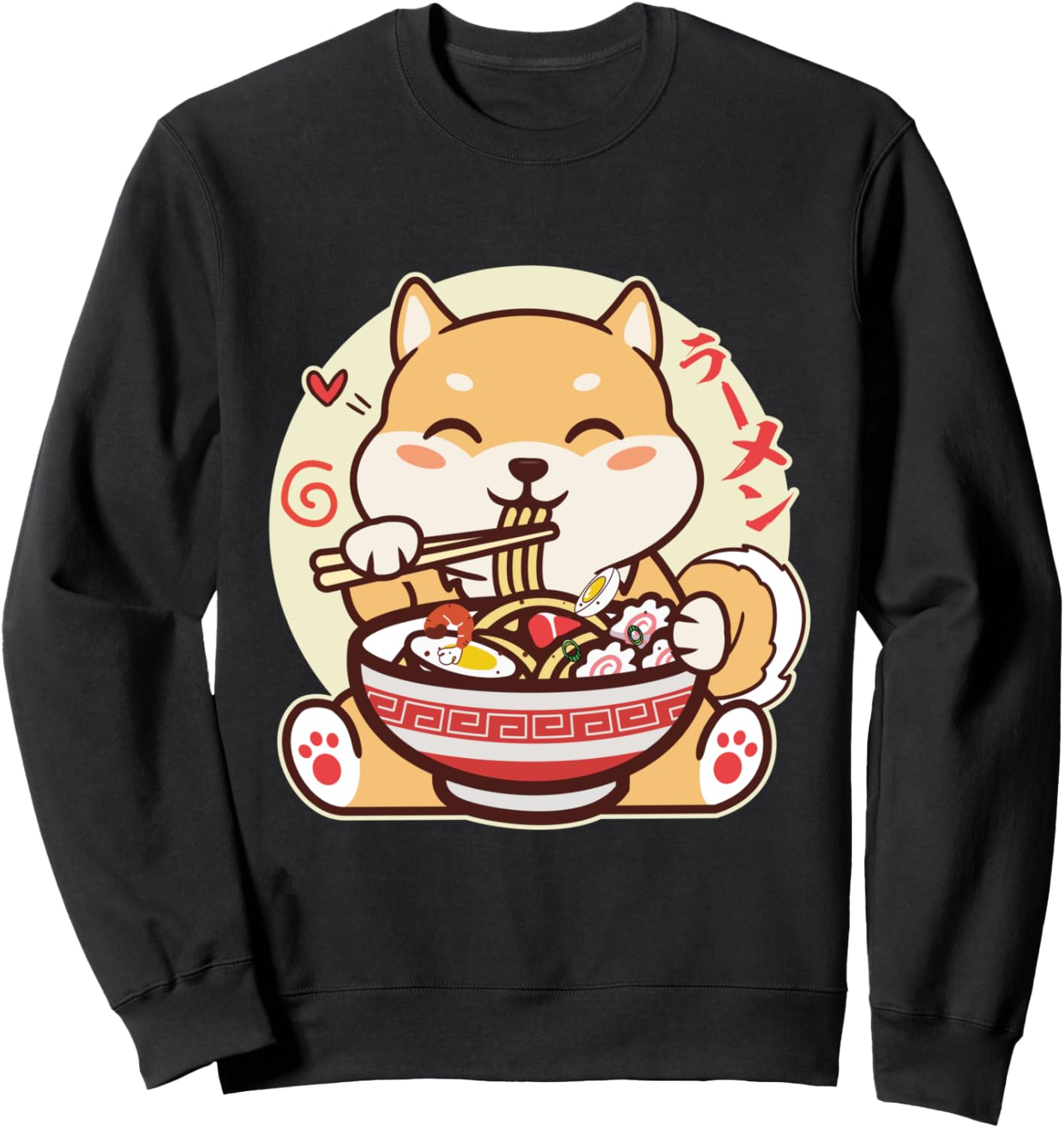 Kawaii Shiba Inu Eating Ramen Cute Japanese Anime Dog Lovers Sweatshirt