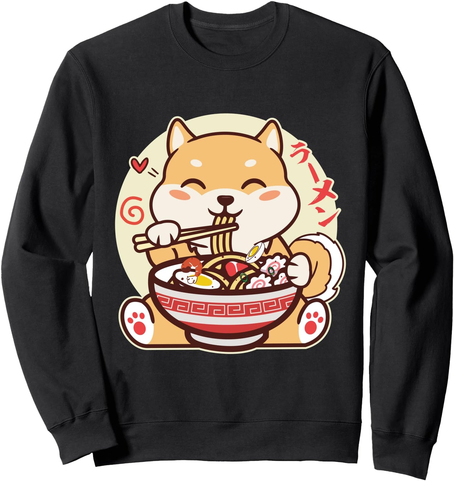 Kawaii Shiba Inu Eating Ramen Cute Japanese Anime Dog Lovers Sweatshirt