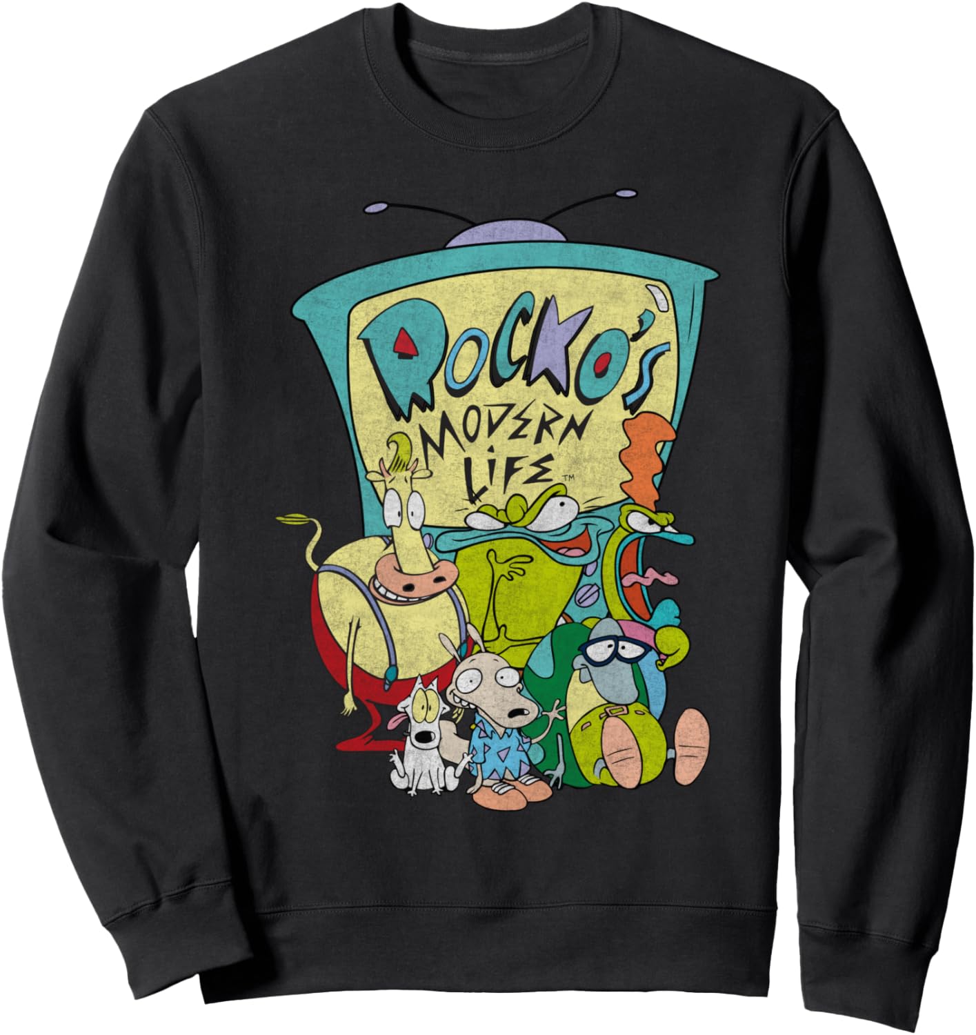 Rocko's Modern Life T.V. with Characters Sweatshirt