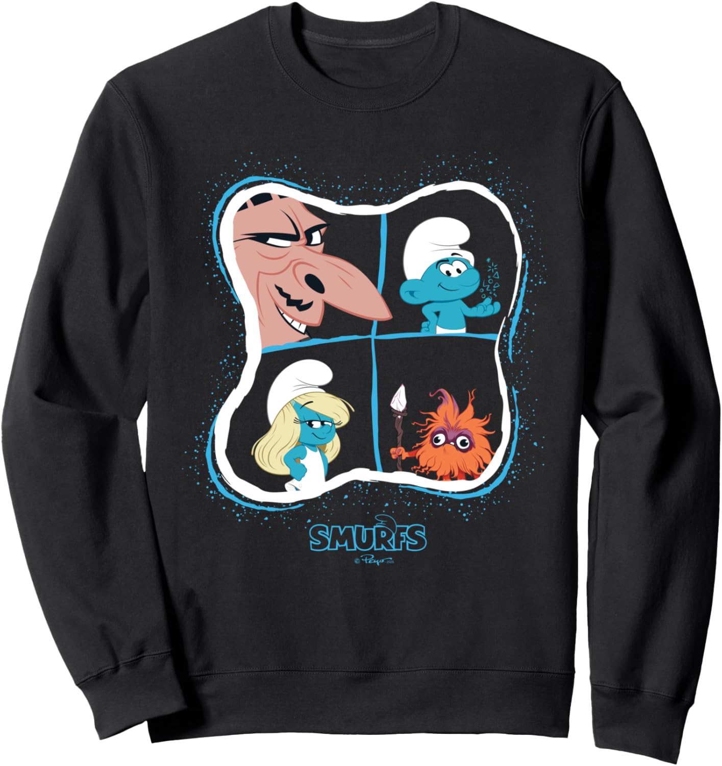 Smurfs Movie Magical Portrait Character Grid Cartoon Sweatshirt