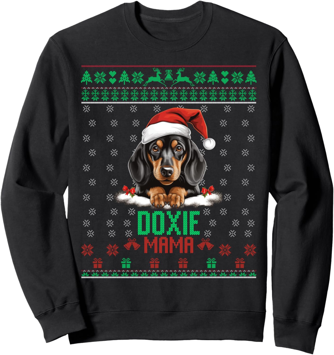 Dachshund Christmas Doxie Santa Ugly Sweater Dog Lover Sweatshirt