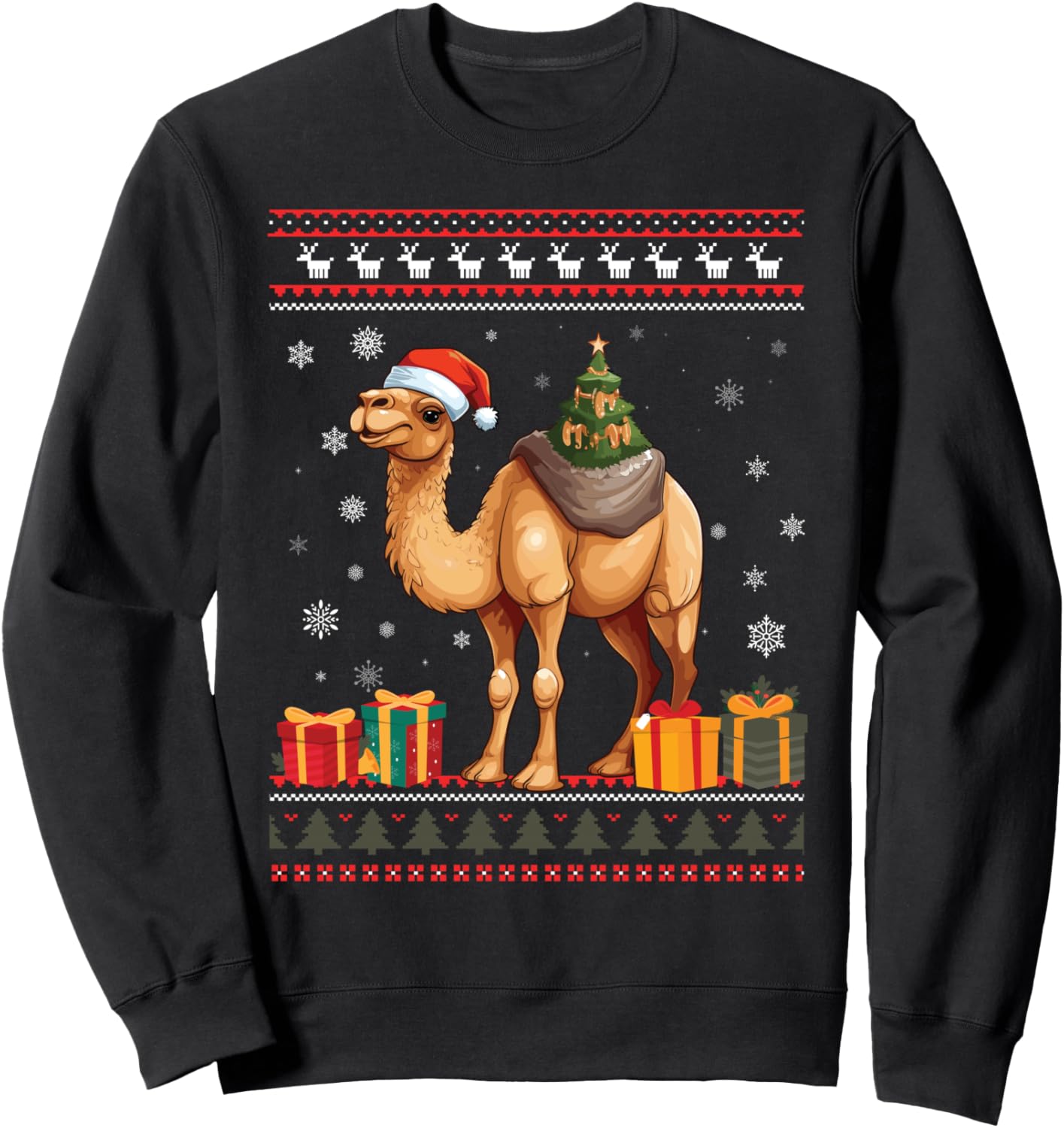 Christmas Camel Santa Hat Ugly Christmas Sweater Sweatshirt