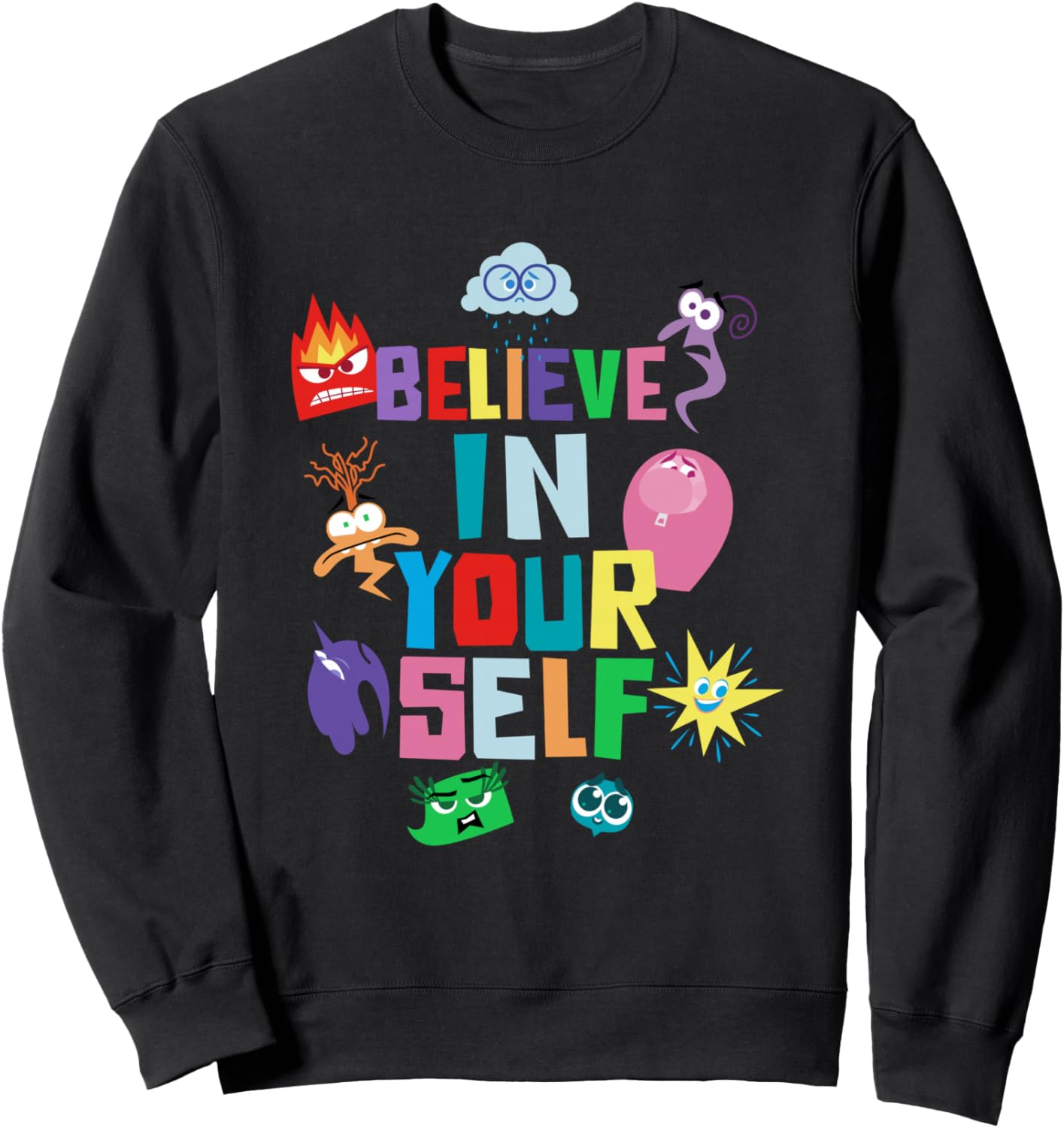 Disney Pixar Inside Out 2 Believe In Yourself Emotions Icons Sweatshirt