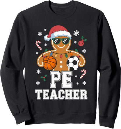 PE Teacher Gingerbread Christmas Physical Education Xmas Sweatshirt