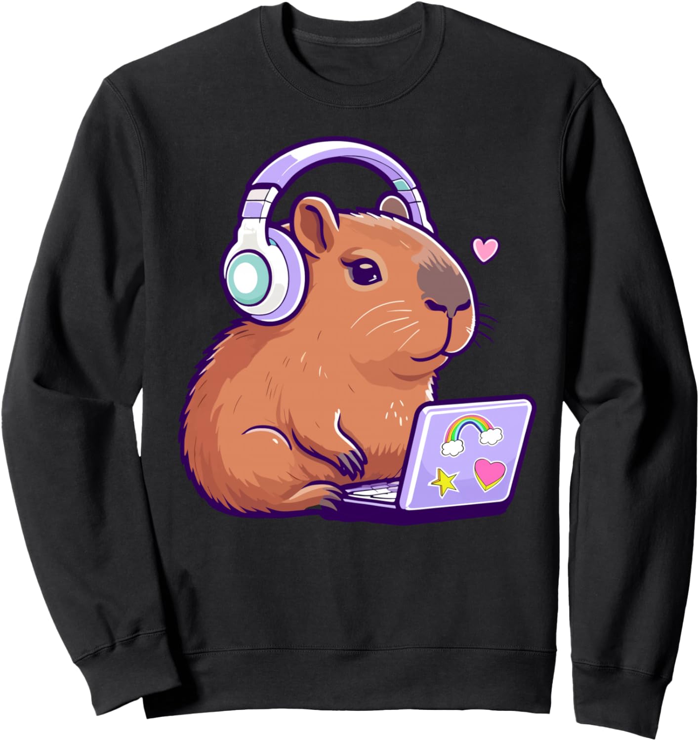Cute Capybara Pastel Kawaii Capybara Graphic Coding Girls Sweatshirt