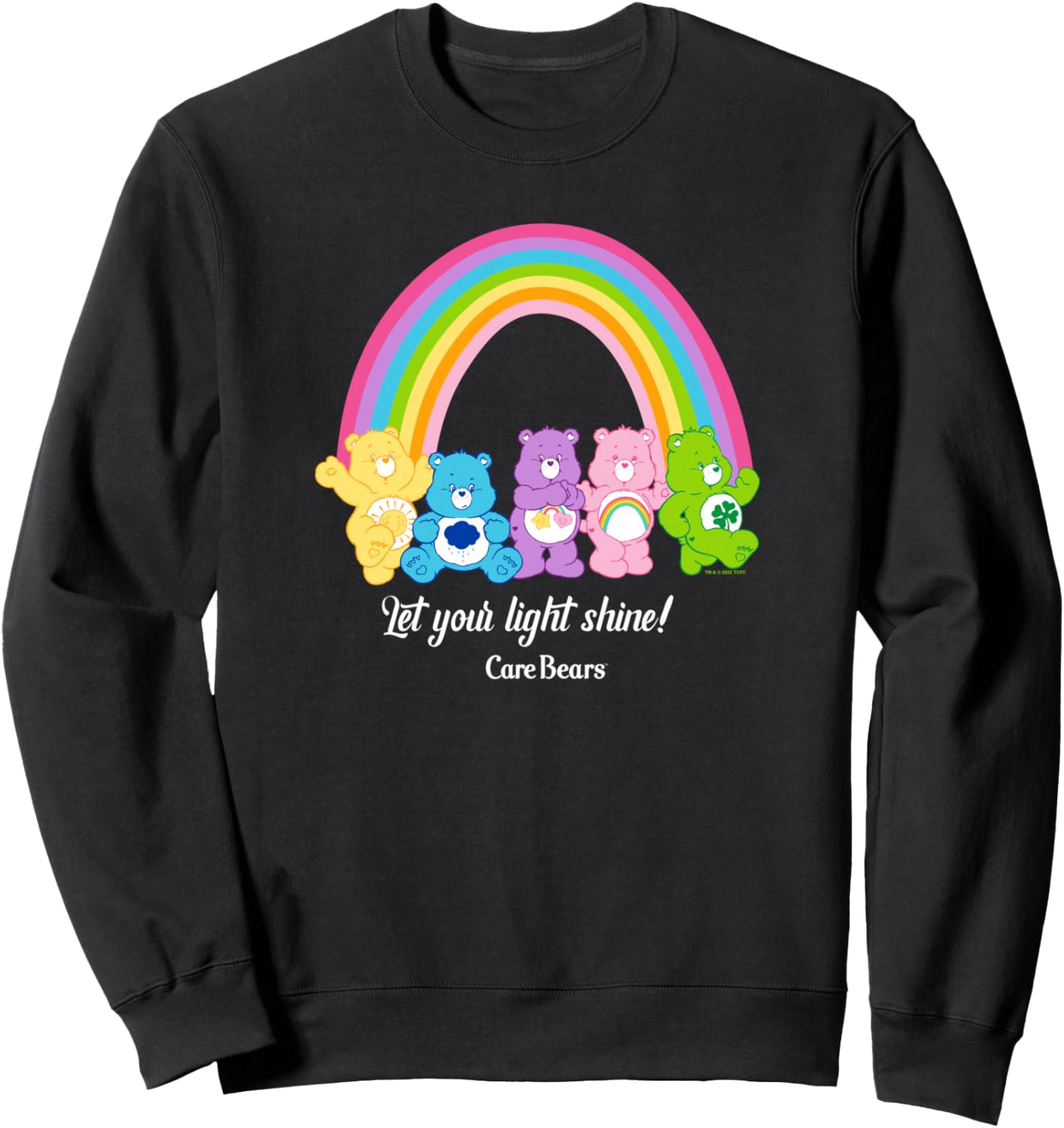 Care Bears Let Your Light Shine Vintage Rainbow Group Poster Sweatshirt