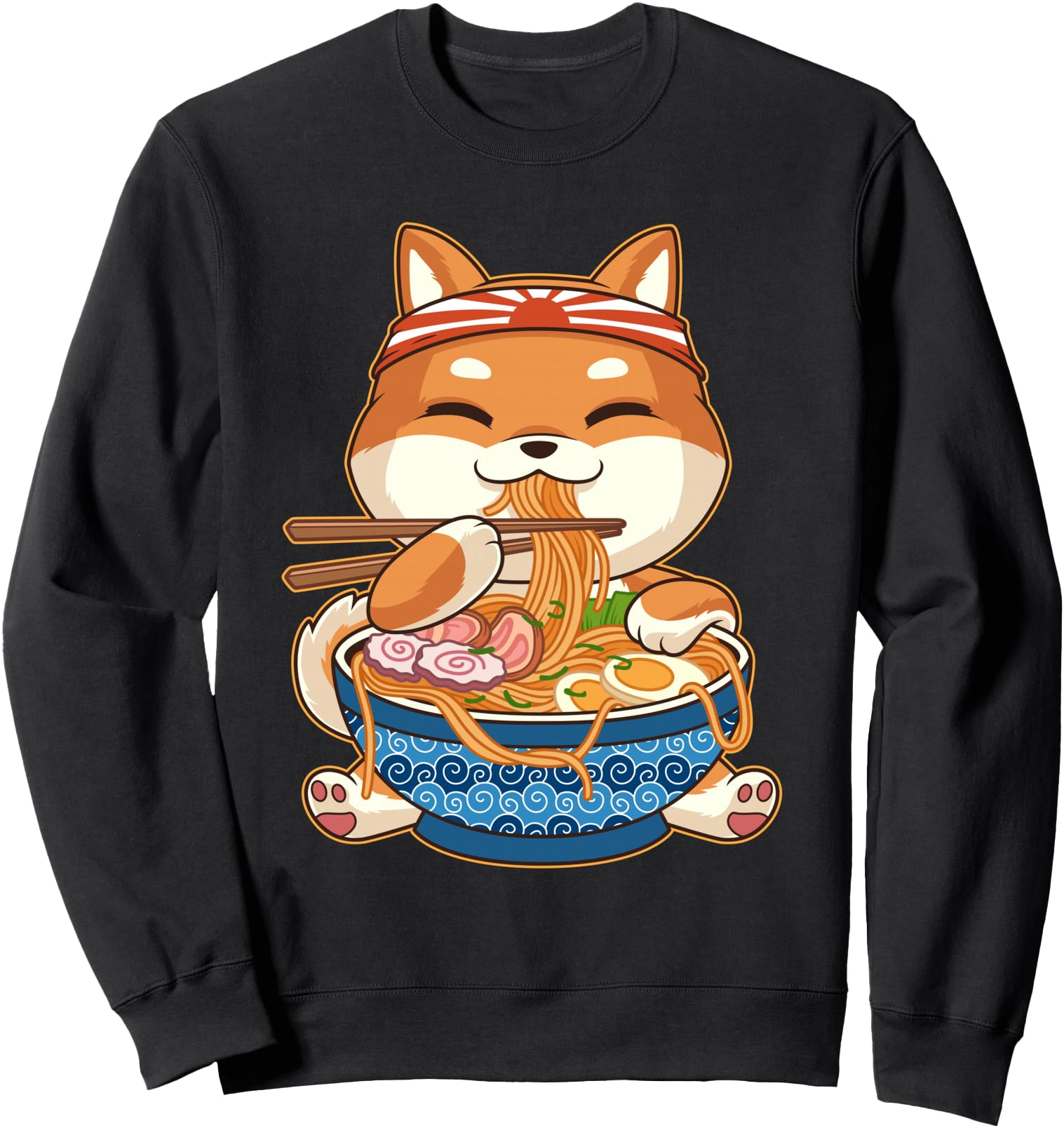 Kawaii Cute Anime Shiba Inu Dog Otaku Japanese Ramen Sweatshirt