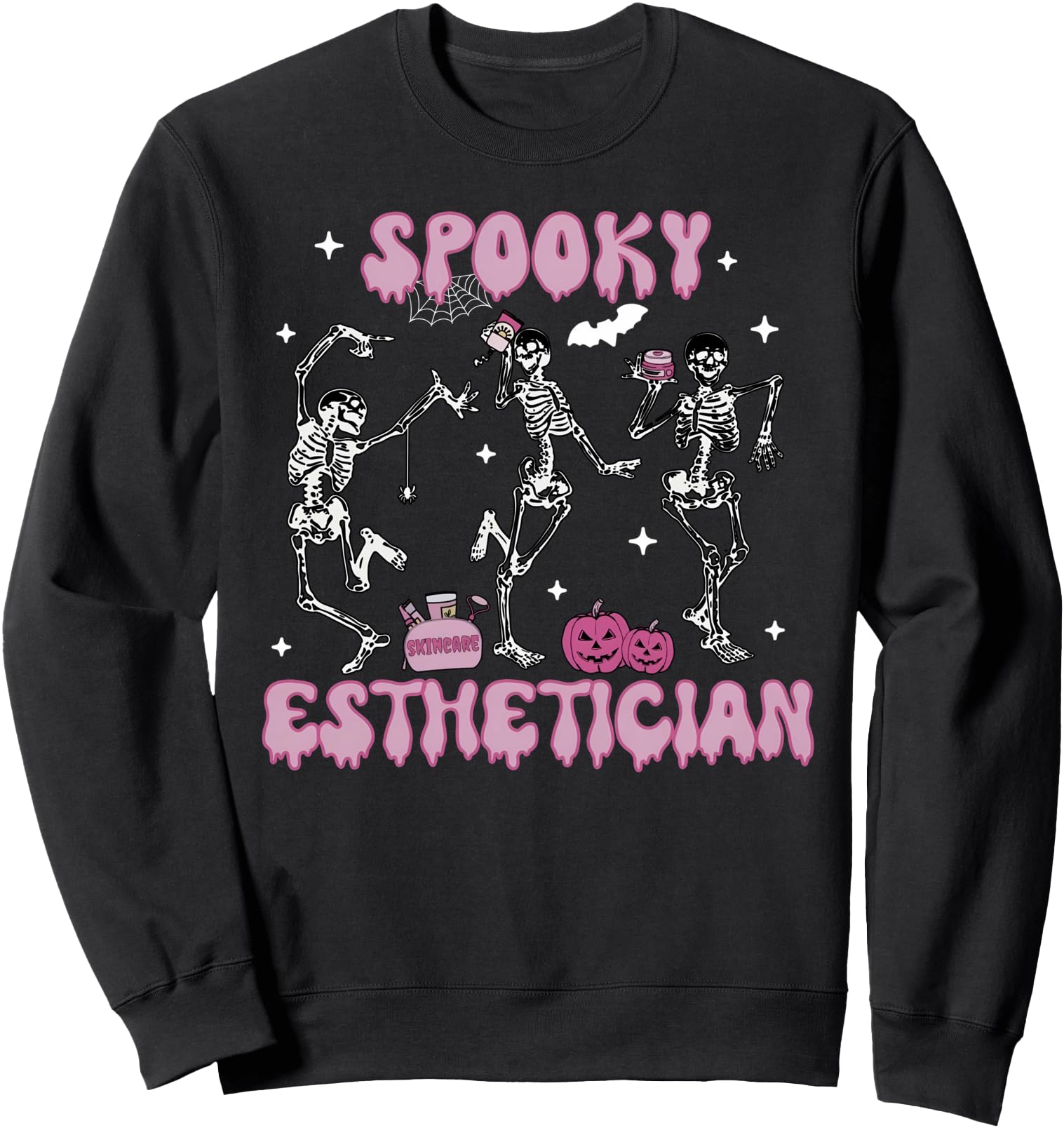 Spooky Esthetician Skeleton Dancing Halloween Skin Therapist Sweatshirt