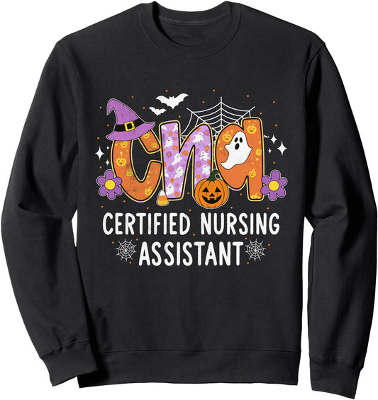 Certified Nursing Assistant CNA Nurse Life Halloween Nursing Sweatshirt