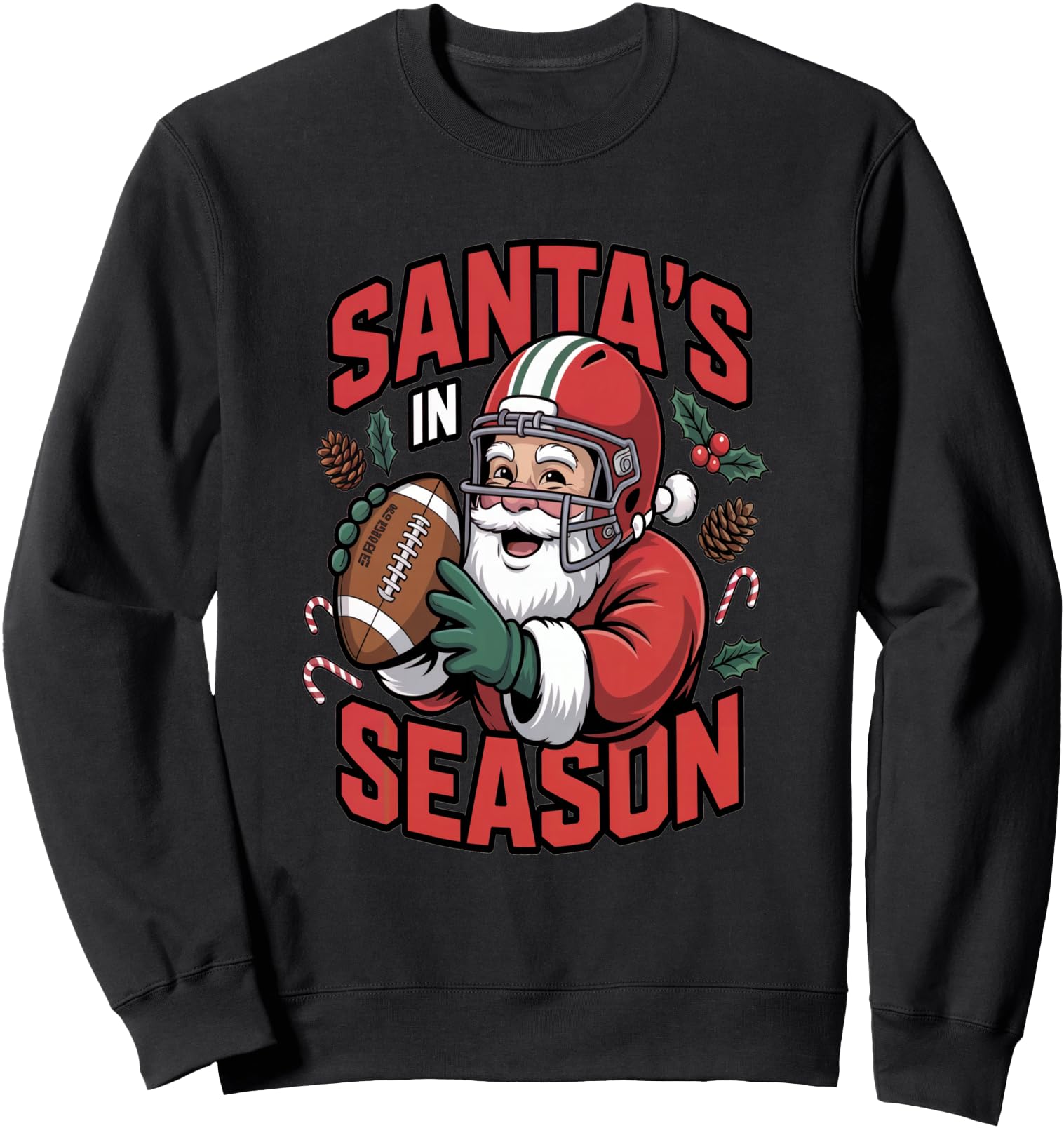 Santa Football Christmas Season Sports Holiday Sweatshirt