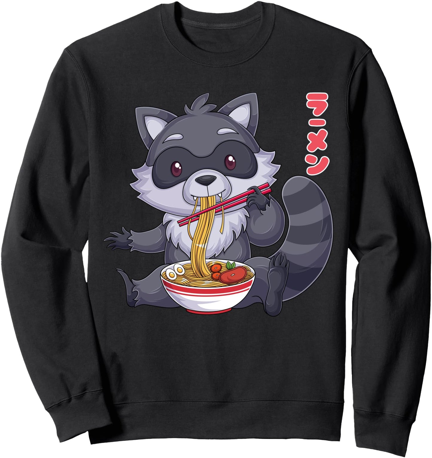 Kawaii Raccoon Ramen Noodles Japanese Anime Noodle Soup Sweatshirt