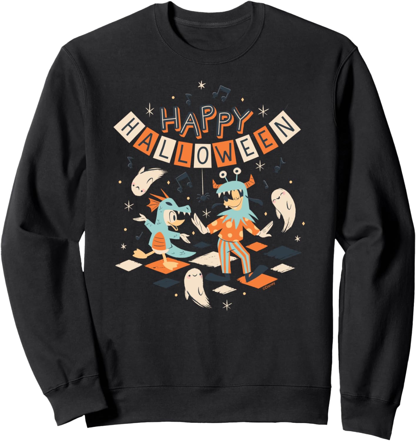 Disney Donald Duck & Goofy Happy Halloween Dance Party Sweatshirt