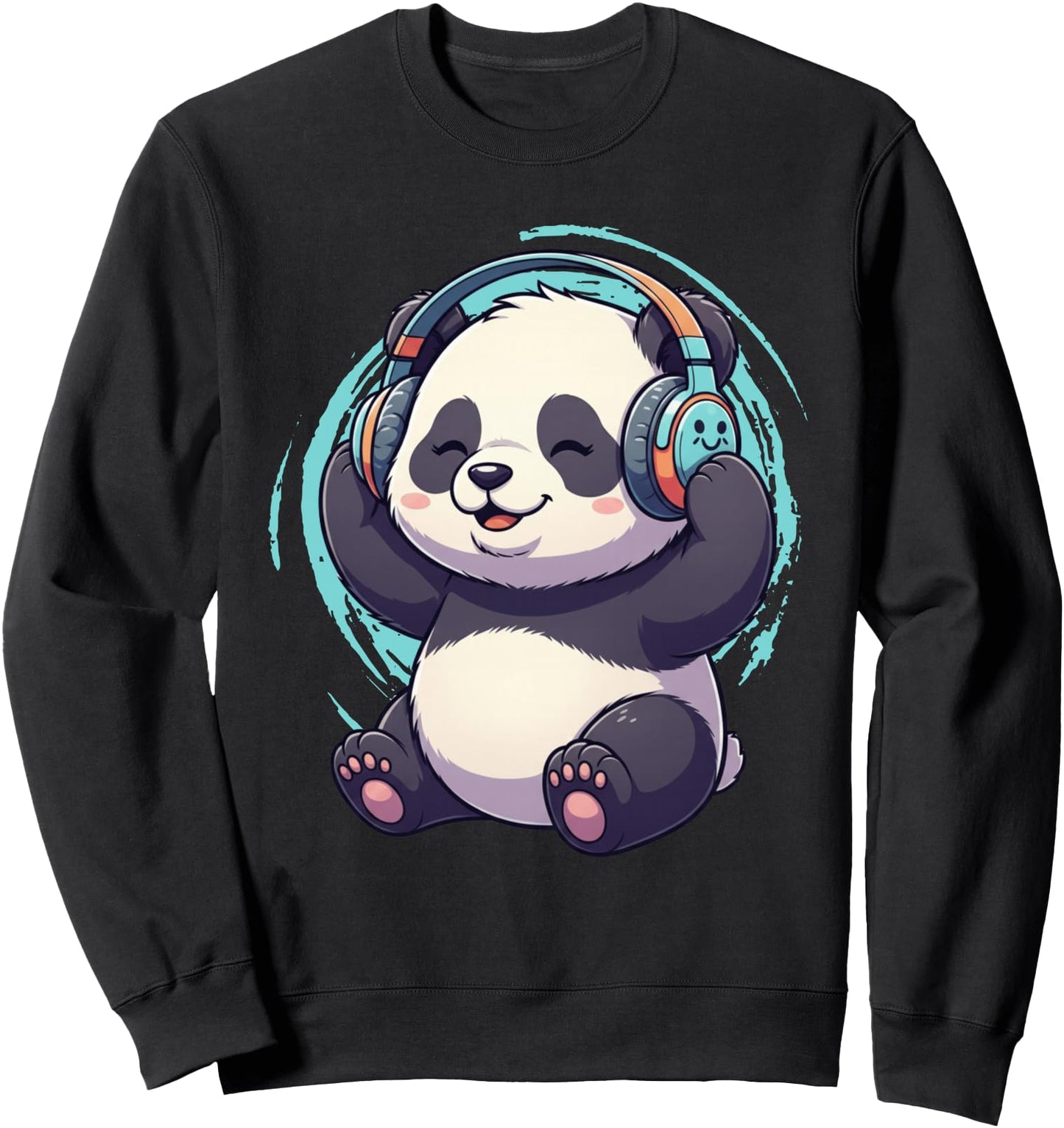 Cute Dj Panda With Headphones Kawaii Sweatshirt