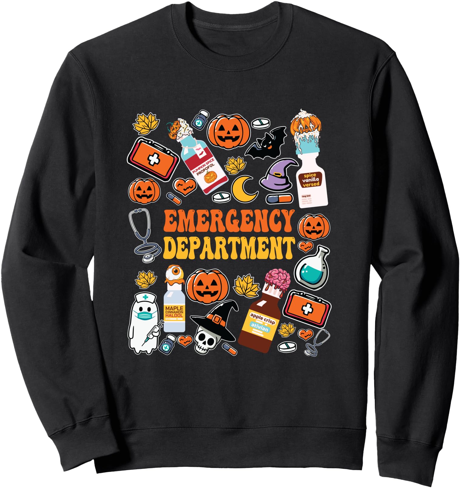 Funny Emergency Department ER Nurse Halloween Spooky Season Sweatshirt