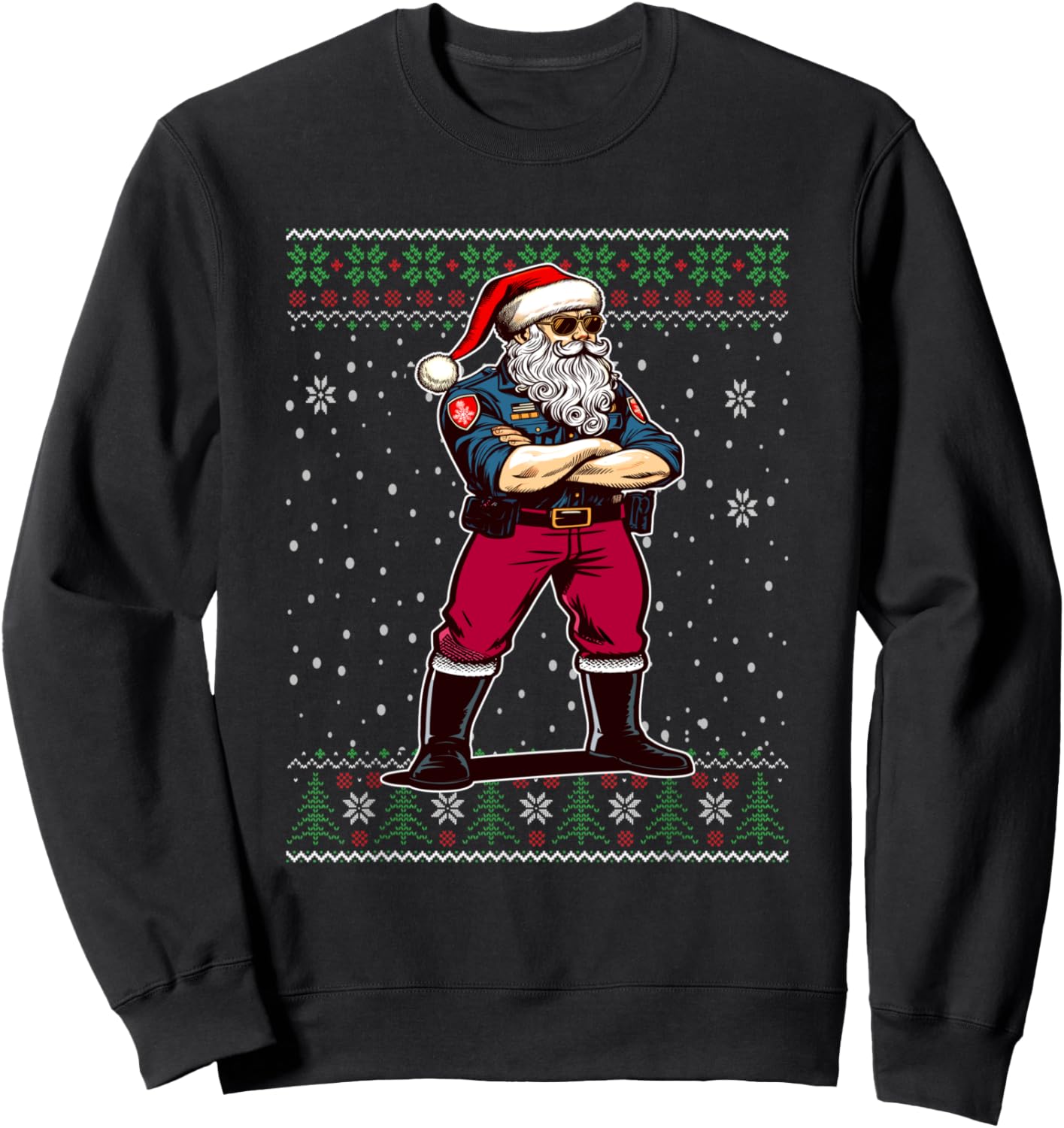 Christmas Santa Police Officer Ugly Christmas Sweater Sweatshirt