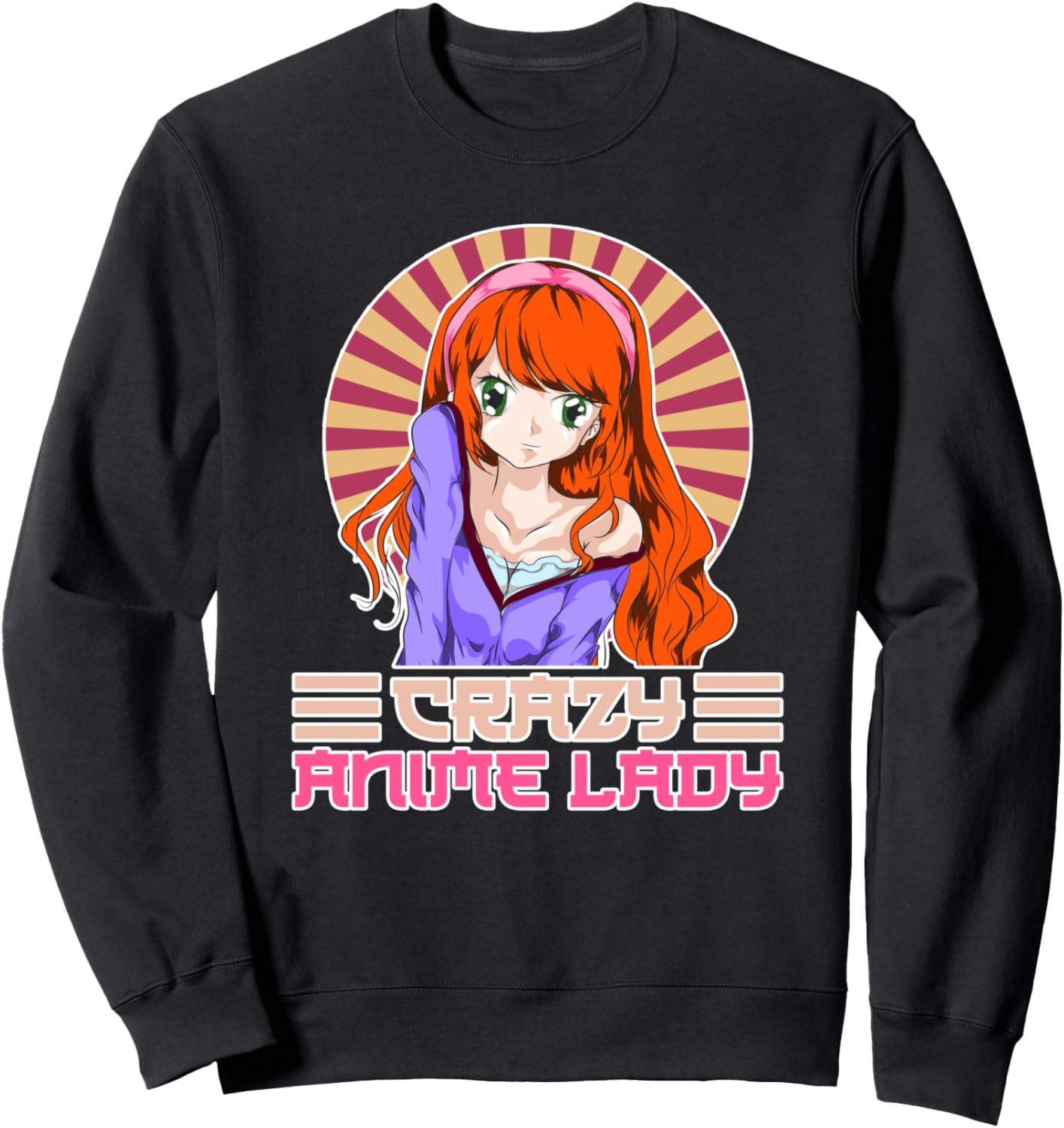 Japanese Manga Girls Women Kawaii Crazy Anime Lady Anime Sweatshirt