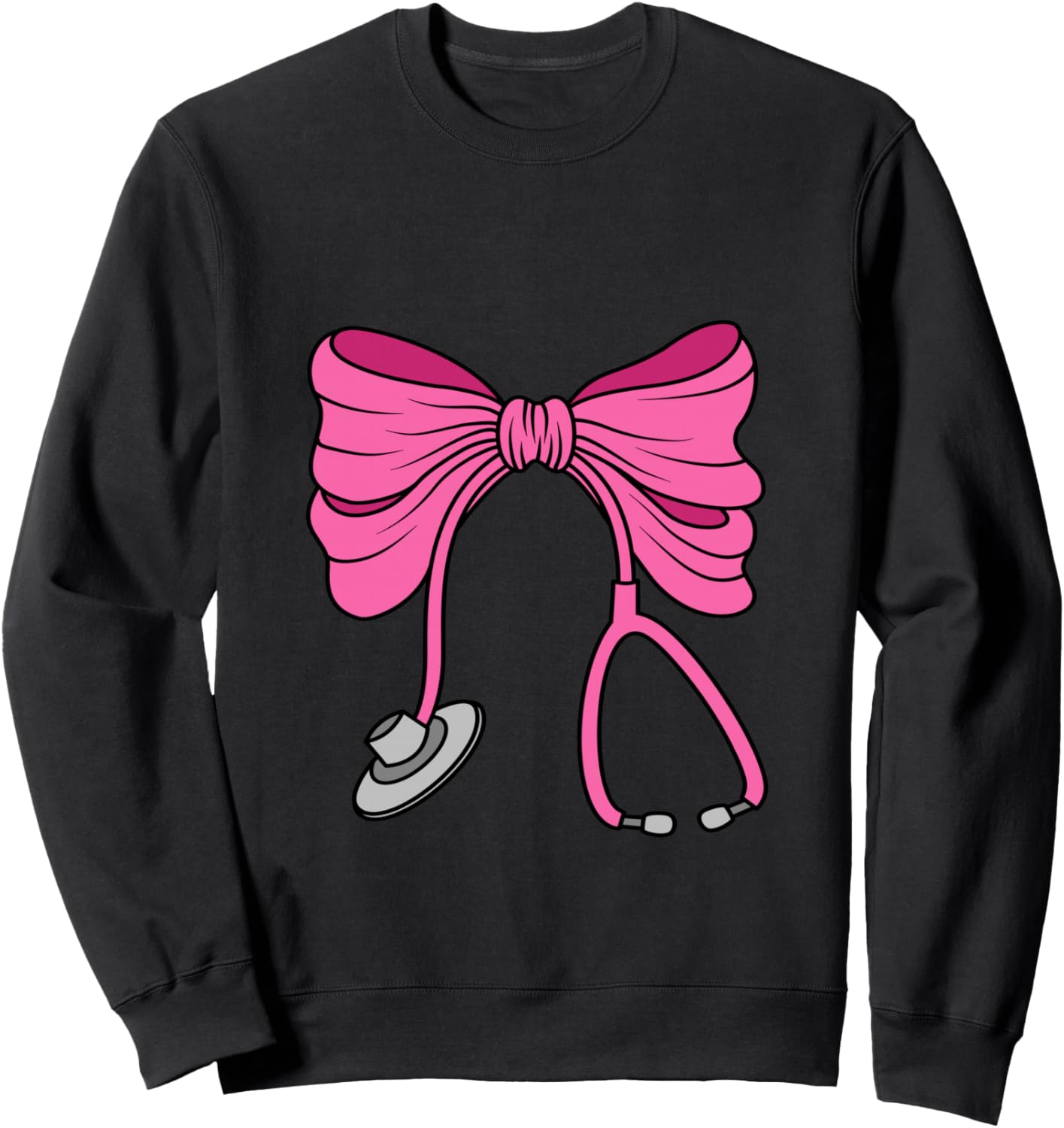 Pink Coquette Bow Stethoscope Registered Nurse Sweatshirt