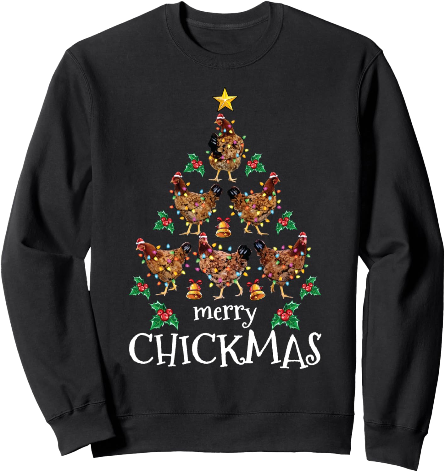 Christmas Chicken Tree Xmas Funny Merry Chickmas Sweatshirt