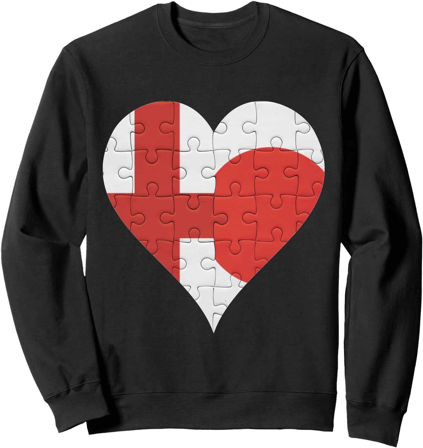 English Japanese Flag Heart Sweatshirt