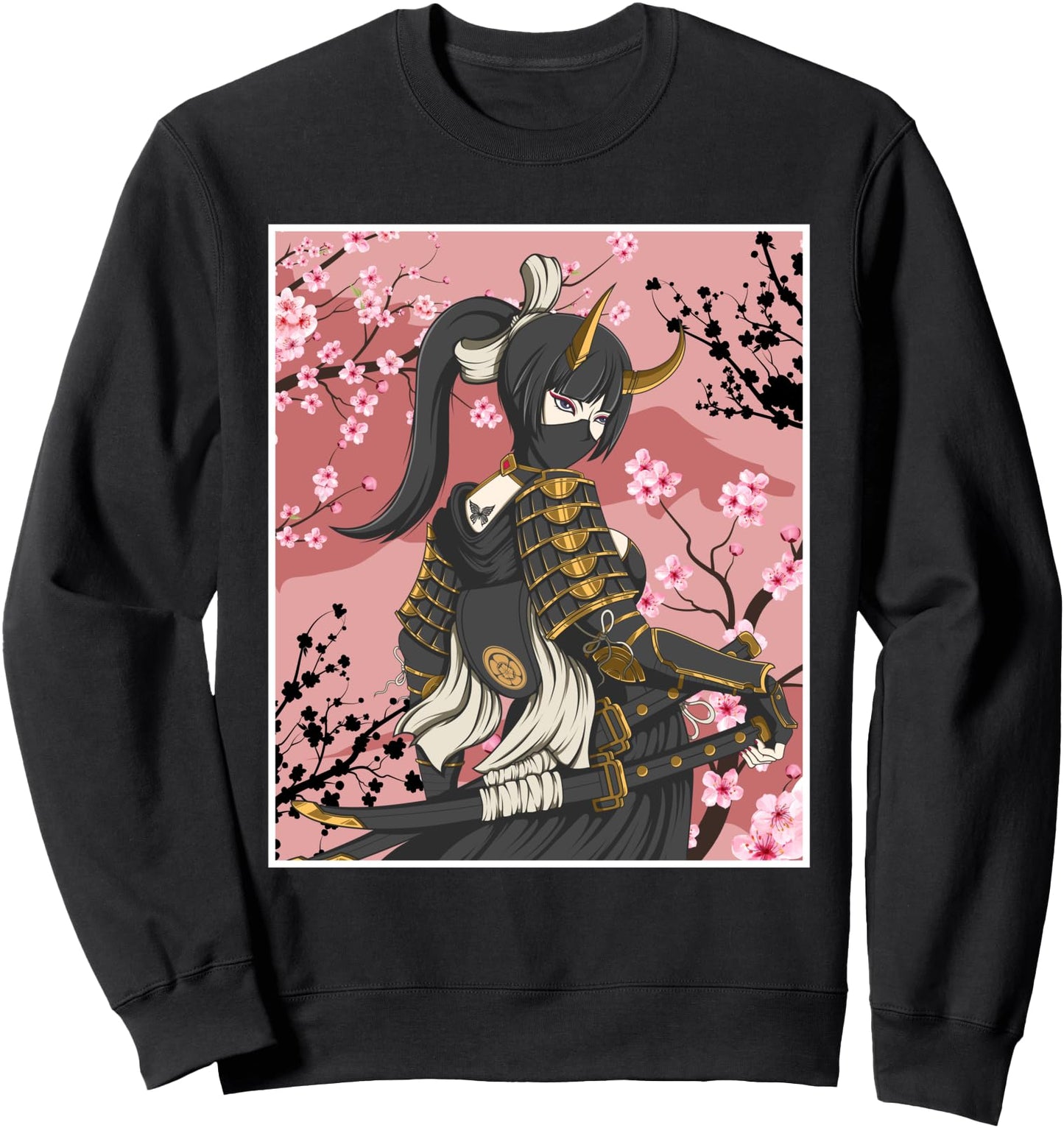 Japanese Samurai Warriors With Sakura Flower Sweatshirt