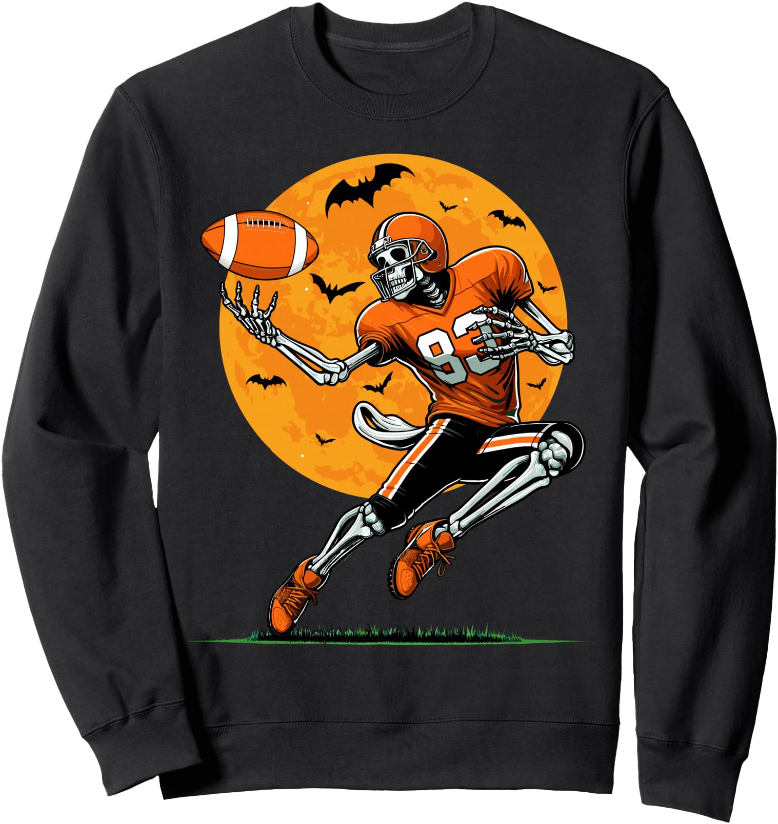 American Football Skeleton Boys Halloween Football Player Sweatshirt